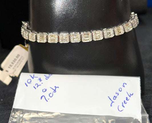 ITEM#6 -Jason Creek 10K White Gold Emerald-Cut & Round Diamond Tennis Bracelet no.6