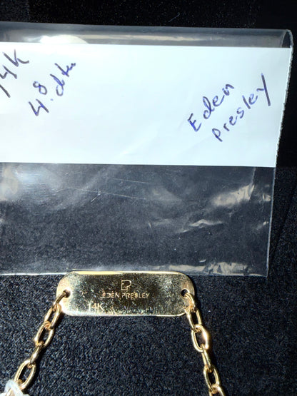 ITEM#9- Eden Presley 14K Gold Diamond & Ruby "I ❤️ U" Mantra ID Link Bracelet