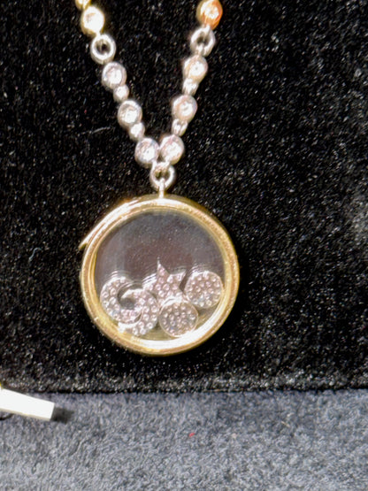 ITEM#10 -14K Gold Diamond Shaker Locket Floating Charm Necklace