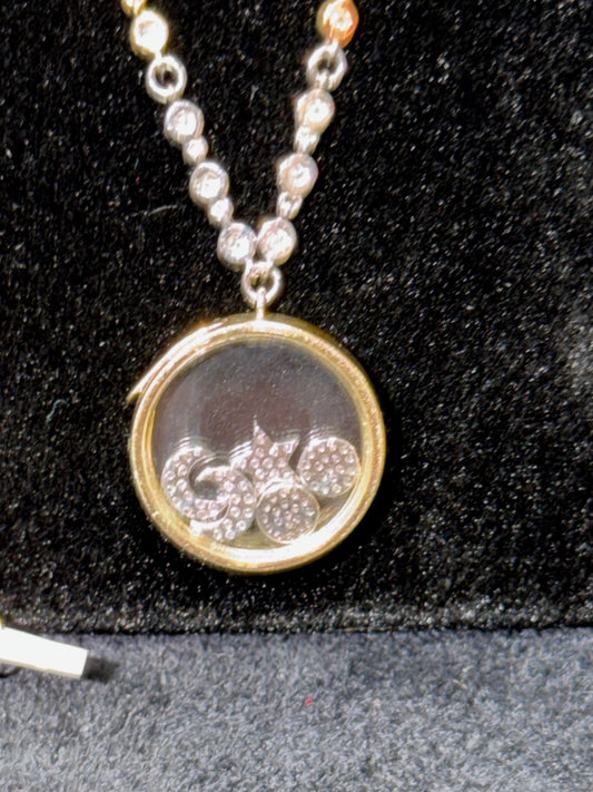 ITEM#10 -14K Gold Diamond Shaker Locket Floating Charm Necklace