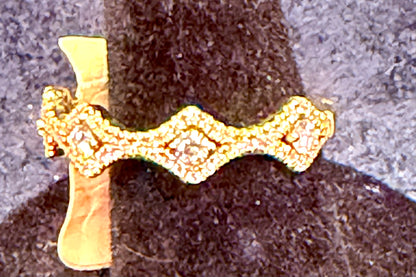 ITEM #17- Eden Presley 14K Gold Pavé Diamond Textured Marquise Cluster Band