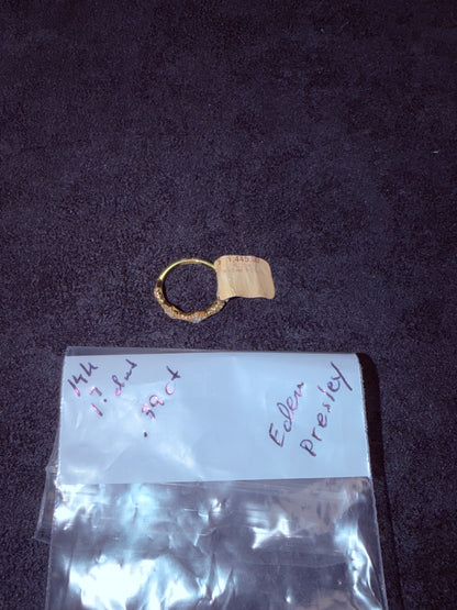ITEM #17- Eden Presley 14K Gold Pavé Diamond Textured Marquise Cluster Band