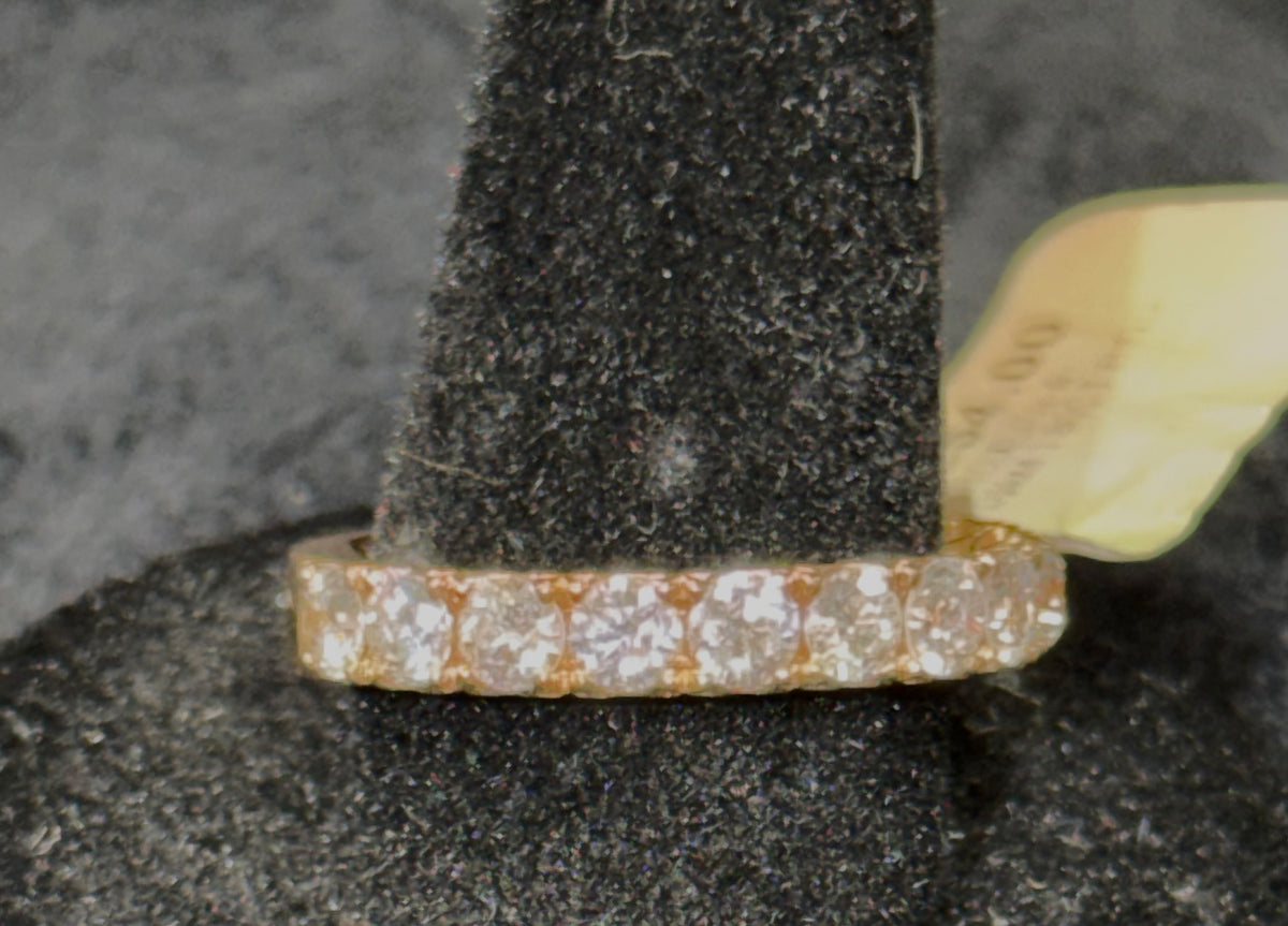 ITEM# 21 - Judith Ripka 18K Gold Pavé Diamond Textured Eternity Band Ring