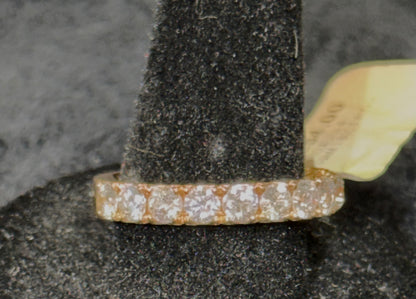 ITEM# 21 - Judith Ripka 18K Gold Pavé Diamond Textured Eternity Band Ring