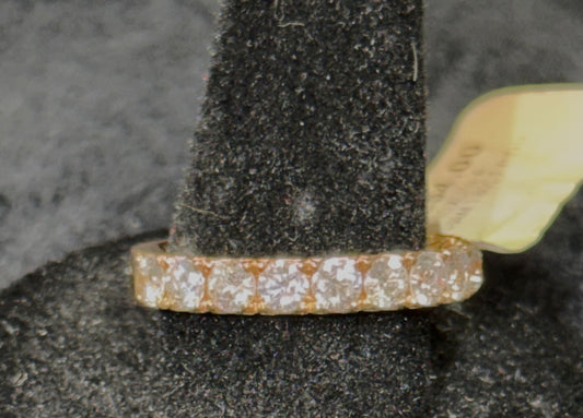 ITEM# 21 - Judith Ripka 18K Gold Pavé Diamond Textured Eternity Band Ring