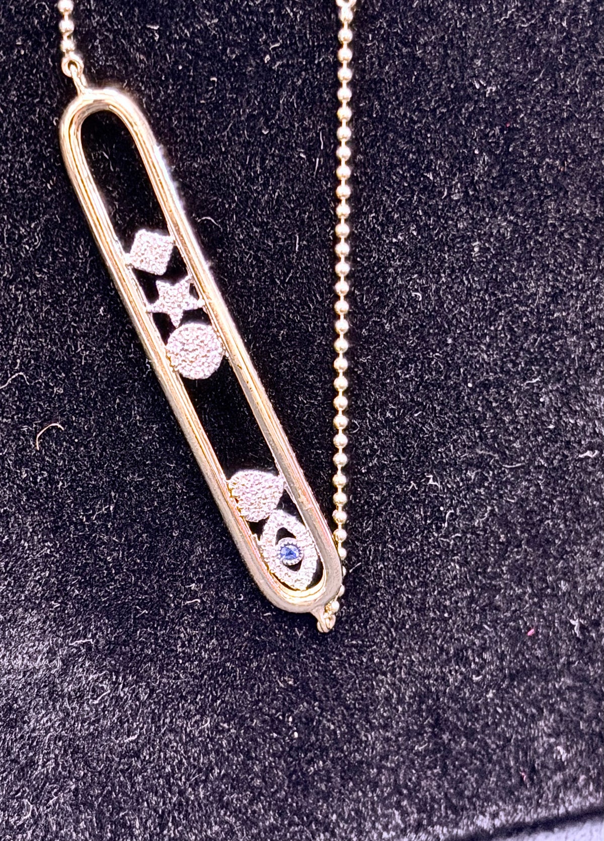 ITEM # 29 - 14K Gold Moving Multi-Charm Celestial Track ID Link Bracelet