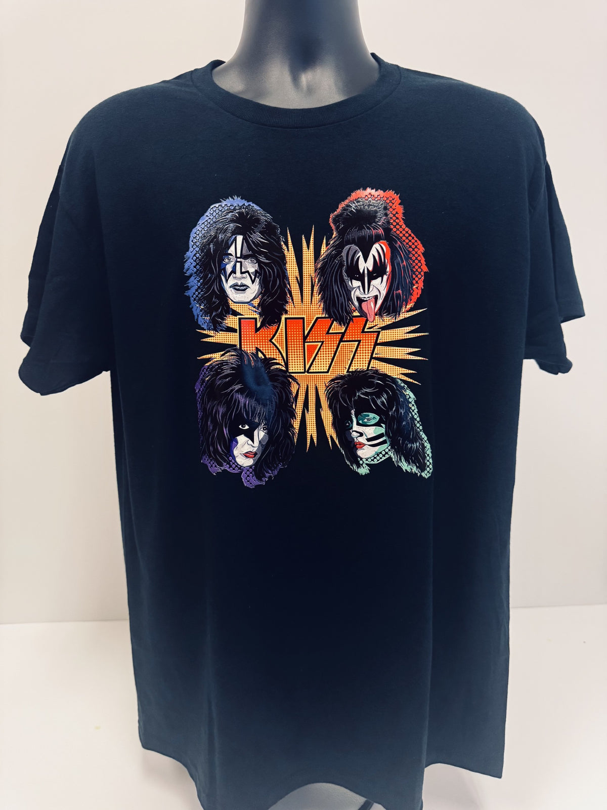 KISS Official Band T-Shirt | Exploding Pop Art Faces Graphic Tee