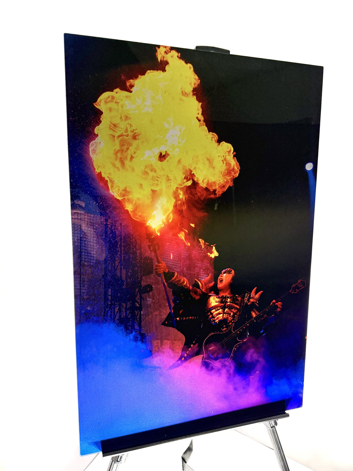 KISS Gene Simmons "The Demon" Fire-Breathing Live Concert Print – Premium Acrylic & Metal Wall Art